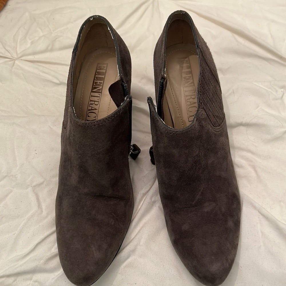 Brown-grey Suede Ellen Tracy Booties
